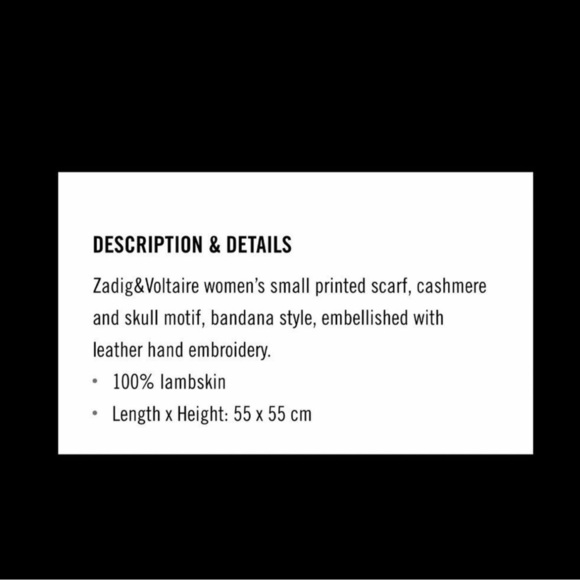 Zadig & Voltaire Brandy Hand Embroidered Leather Scarf. - Picture 3 of 6